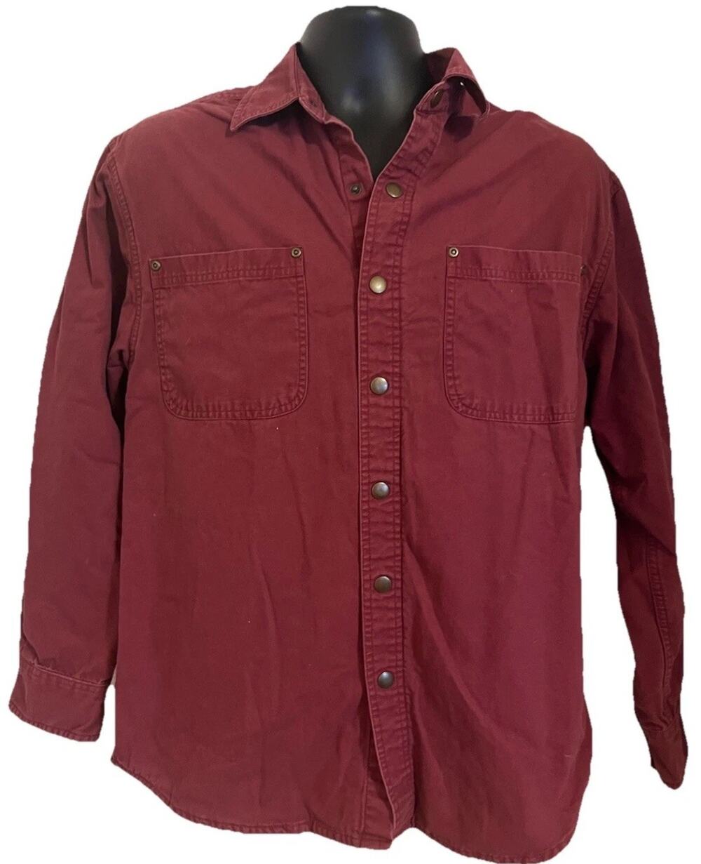 VTG 90s Faded Glory Shirt Jacket Flannel Lined Snap Workwear Shacket Heavy S